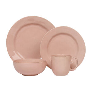 Decorative Blush Pink Four Piece Dinnerware Set