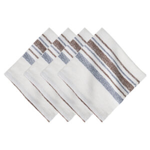 Taupe Classic Stripe Linen Napkin Set