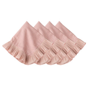Petal Pink Decorative Border Linen Napkin Set