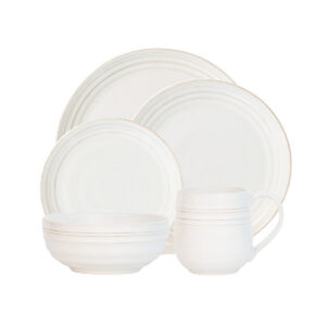 Classic White Layered Five Piece Dinnerware Set