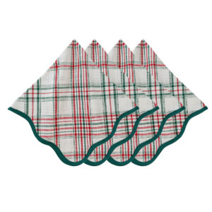Evergreen Tartan Check Linen Napkin Set