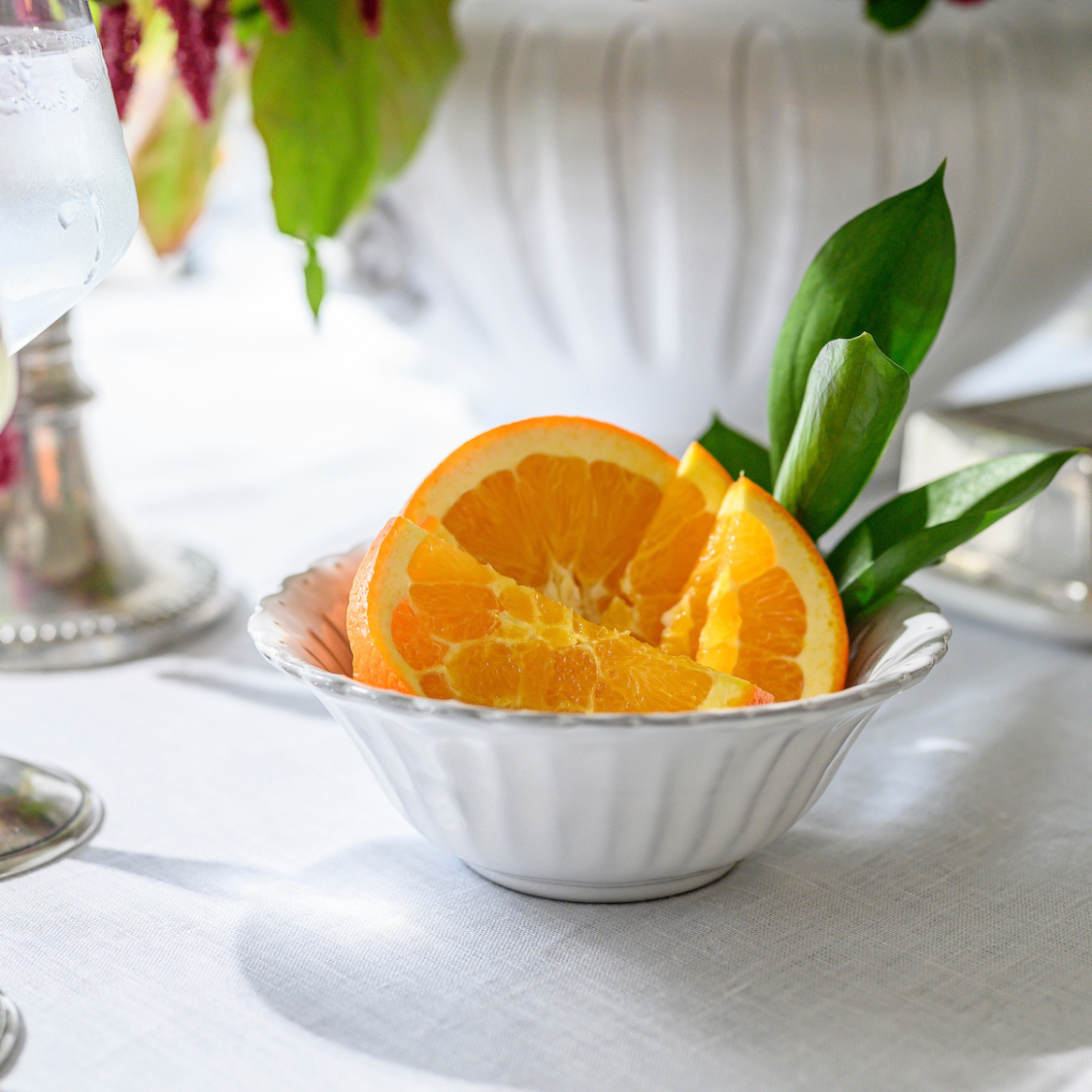 White Ceramic Footed Compote Bowl Style - Image 2
